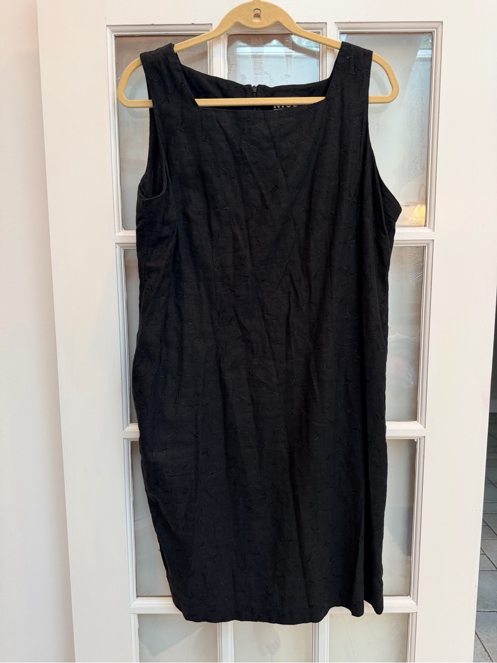 Vintage NYCC New York Clothing Co Linen Embroidered Midi Dress Size XL Petite